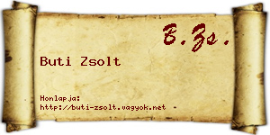 Buti Zsolt névjegykártya